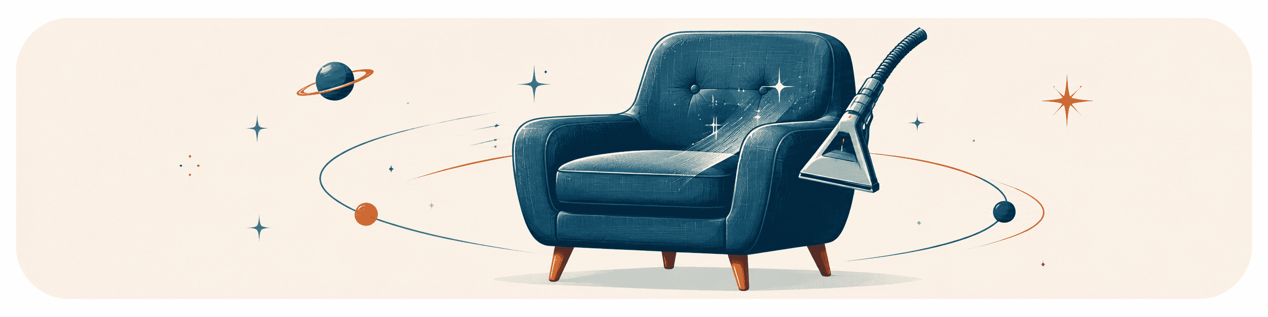 Upholstered armchair being cleaned